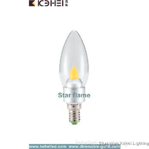 3W led candle light E14 Base with Clear glass cover